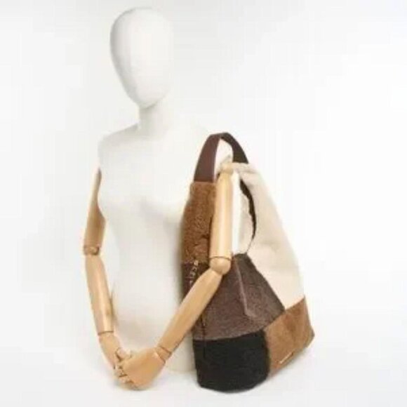 Steve Madden Brown and Cream Sherpa Shoulder/Hobo Bag Set - Picture 5 of 6
